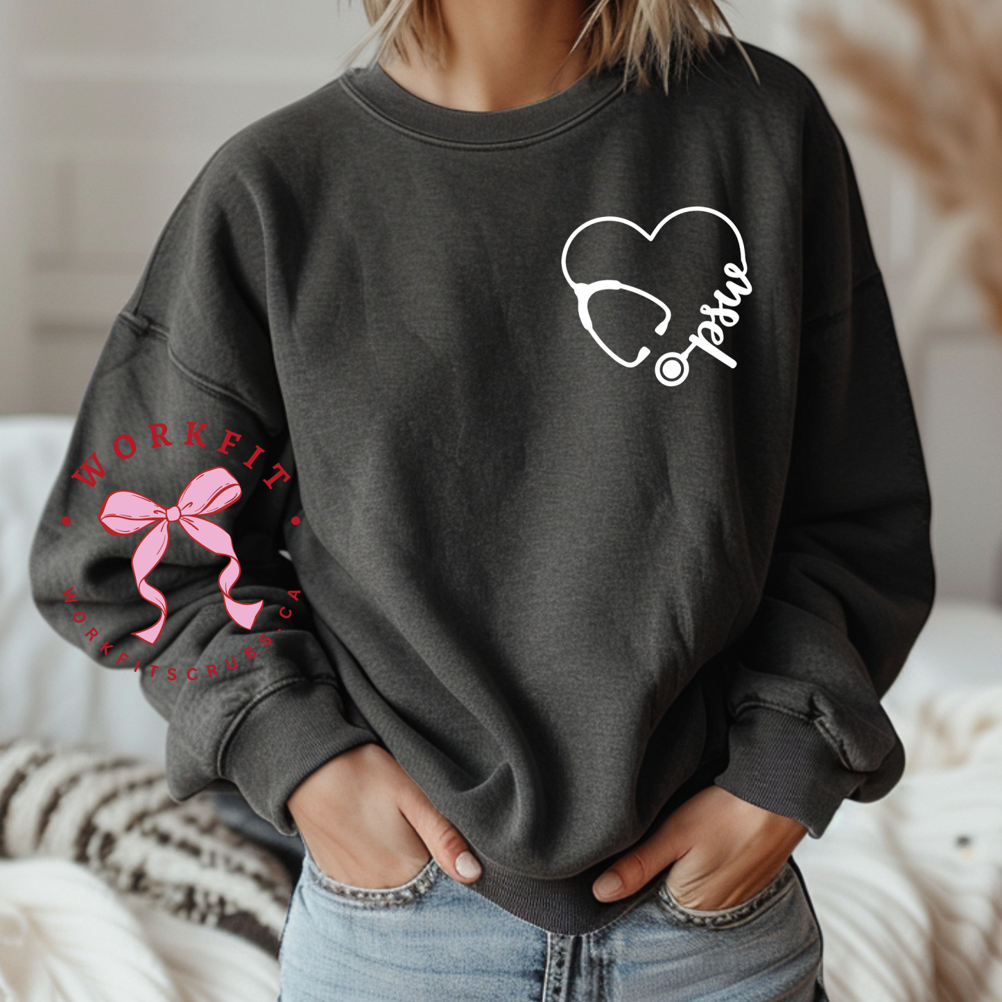 Oversized Pocket PSW stethoscope Crewneck