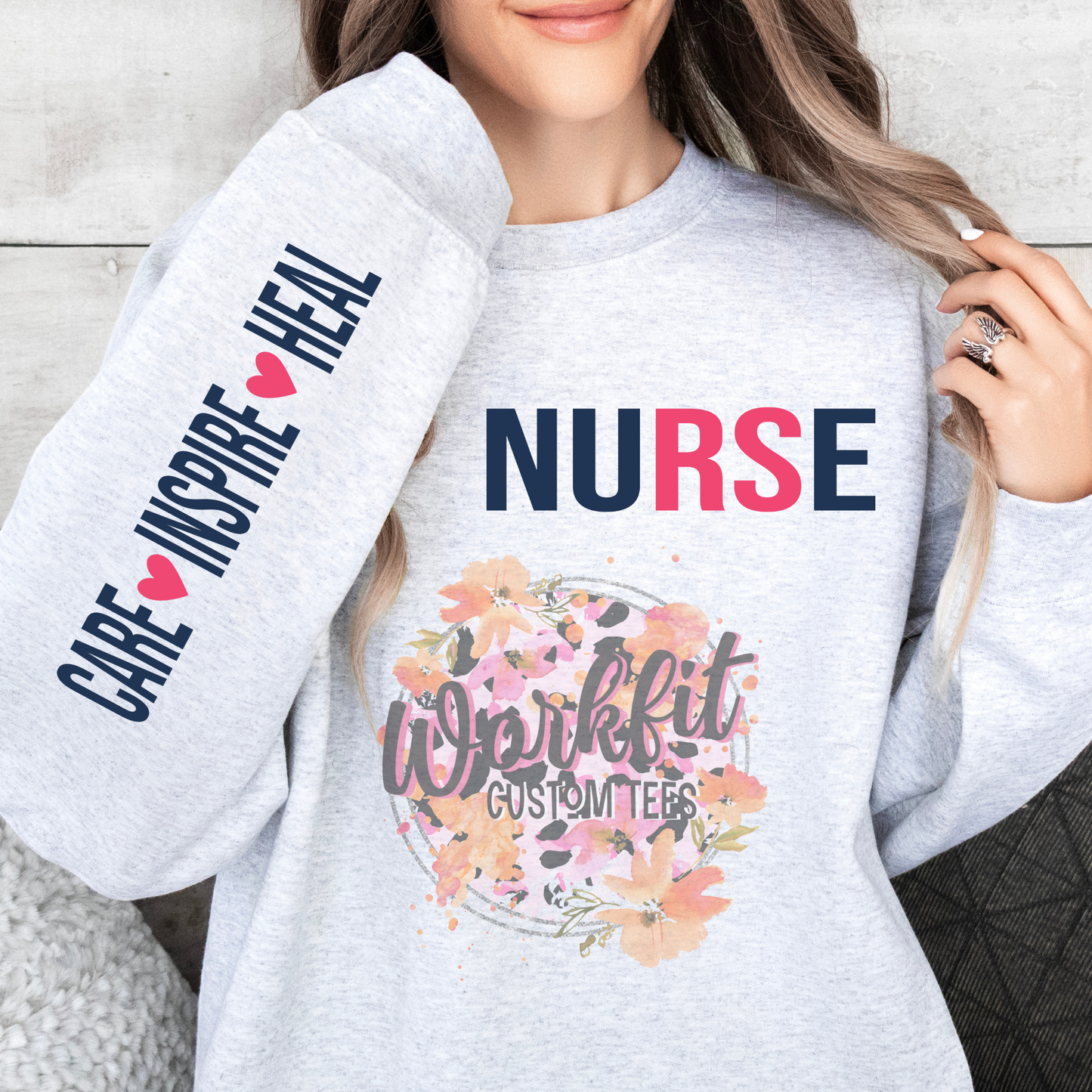 Nurse CARE INSPIRE Crewneck