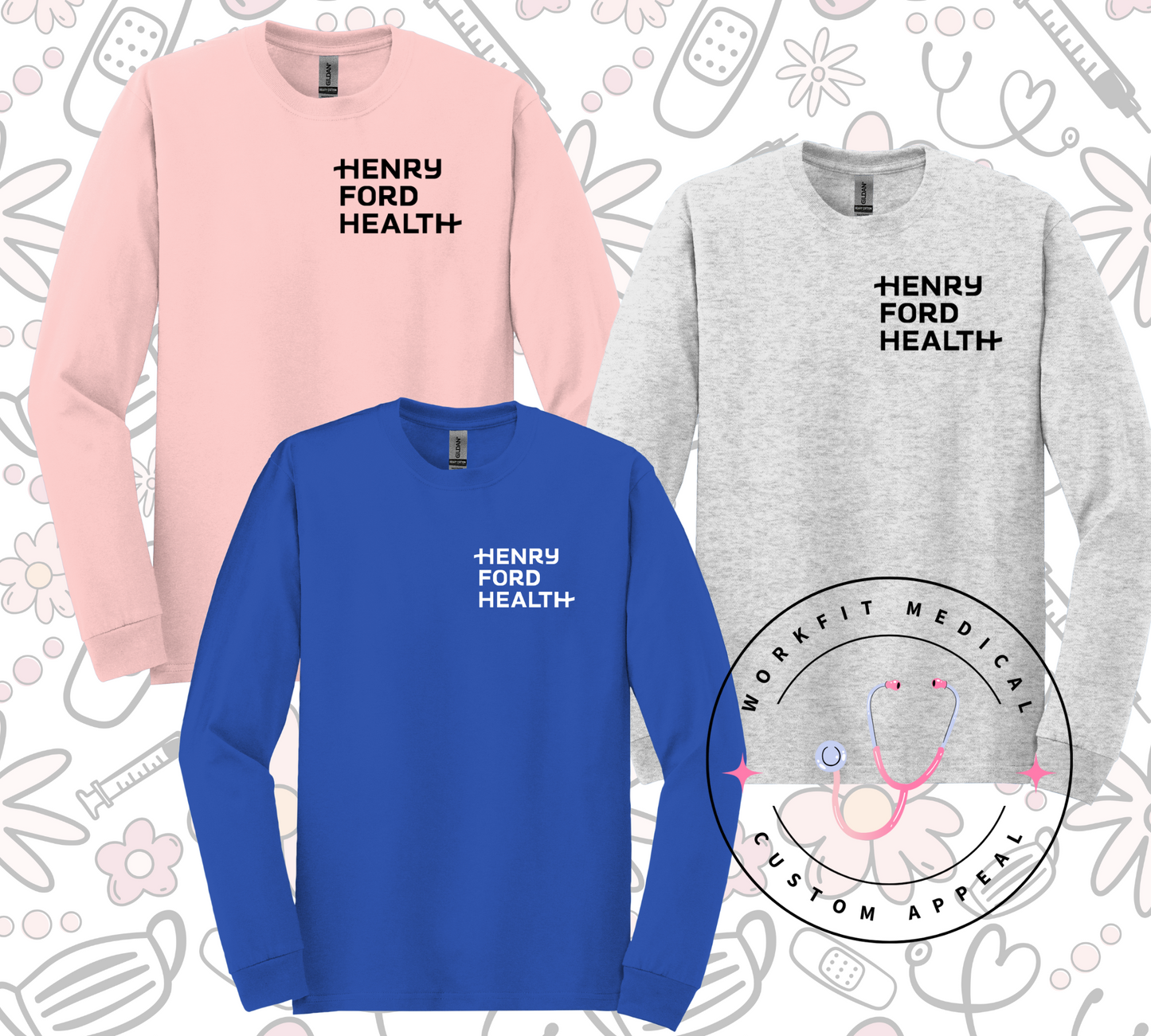 Henry Ford Health Long Sleeve T Shirt Bundles