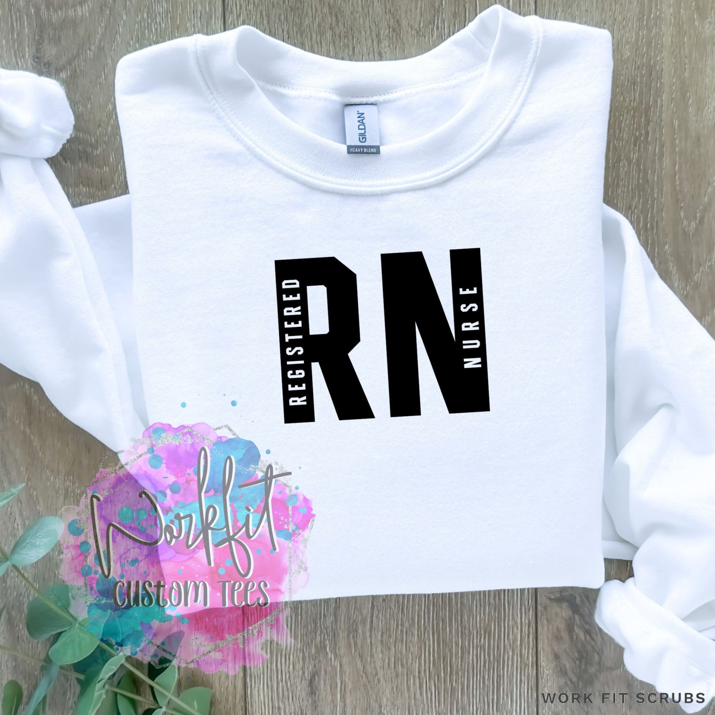 Work Fit Scrubs - RN Crewneck.