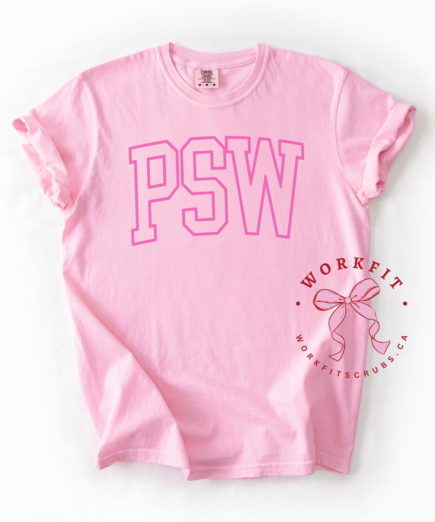 Pink Outlined Comfort Color Tee