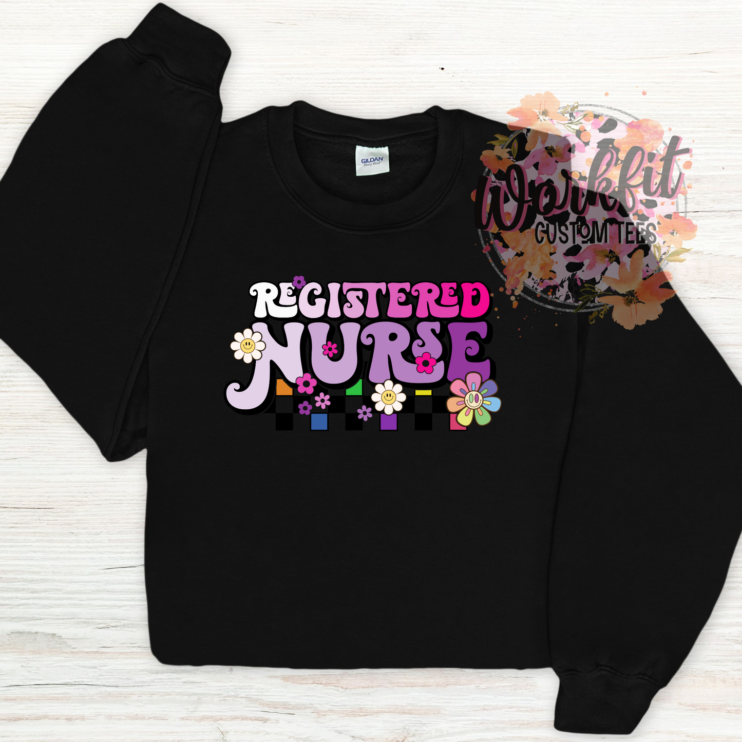 RN retro flower crewneck