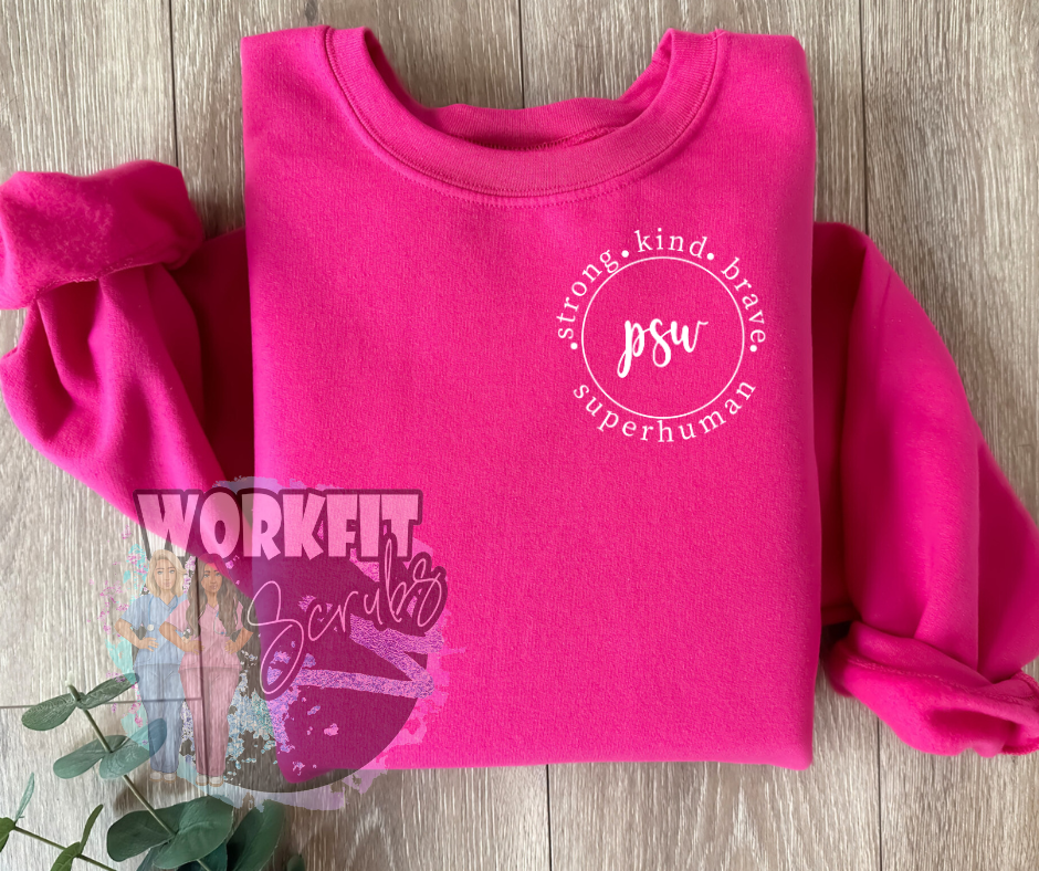Oversized PSW circle of words Crewneck
