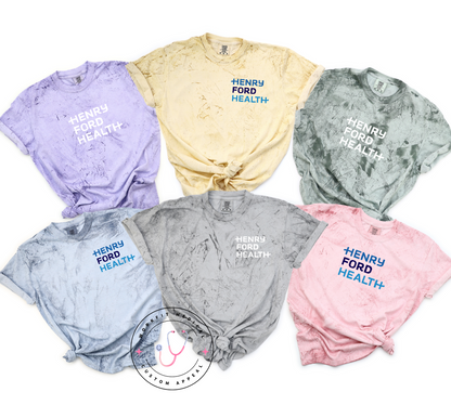 Henry Ford Health Dye Wash Logo Tees