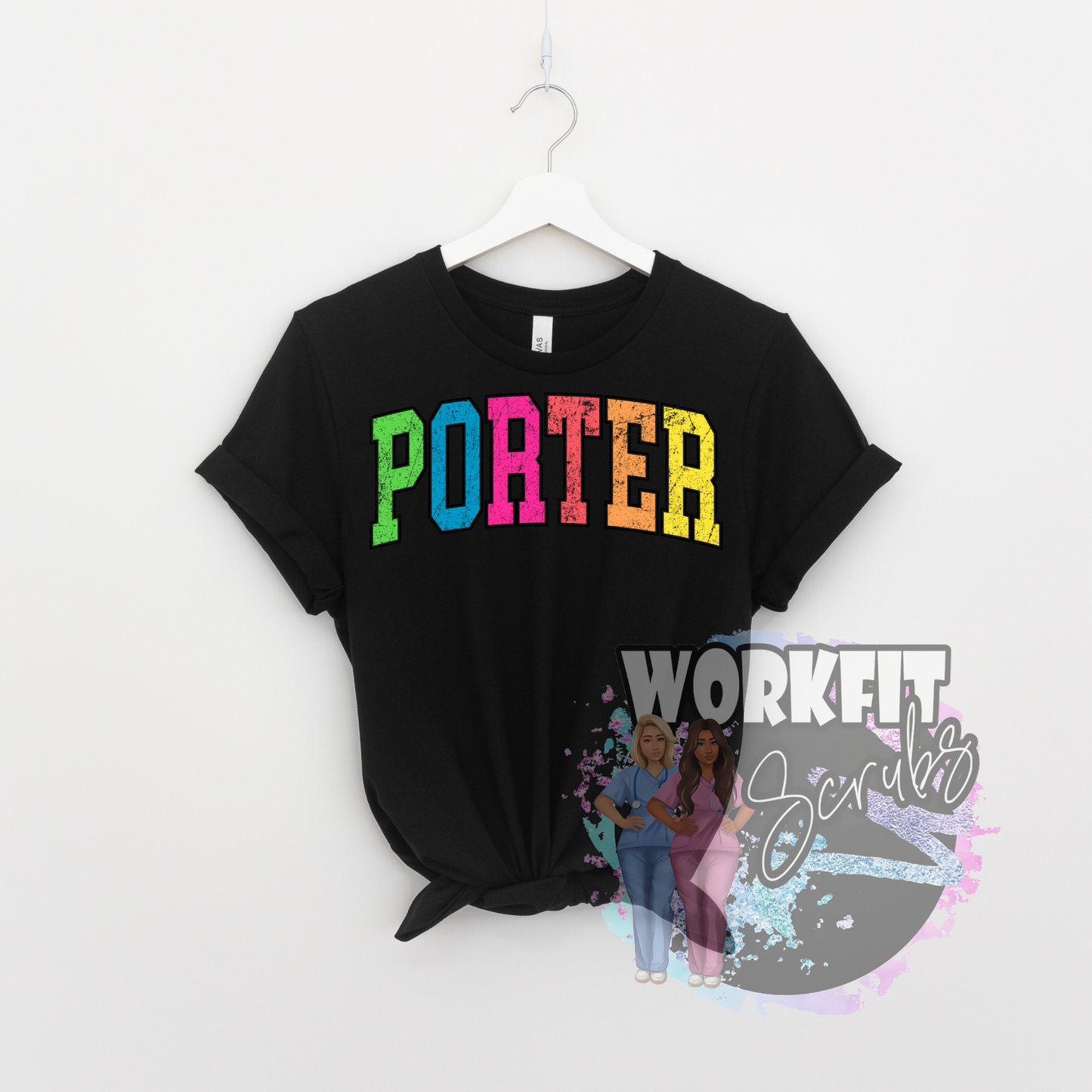 PORTER Rainbow Varsity tee