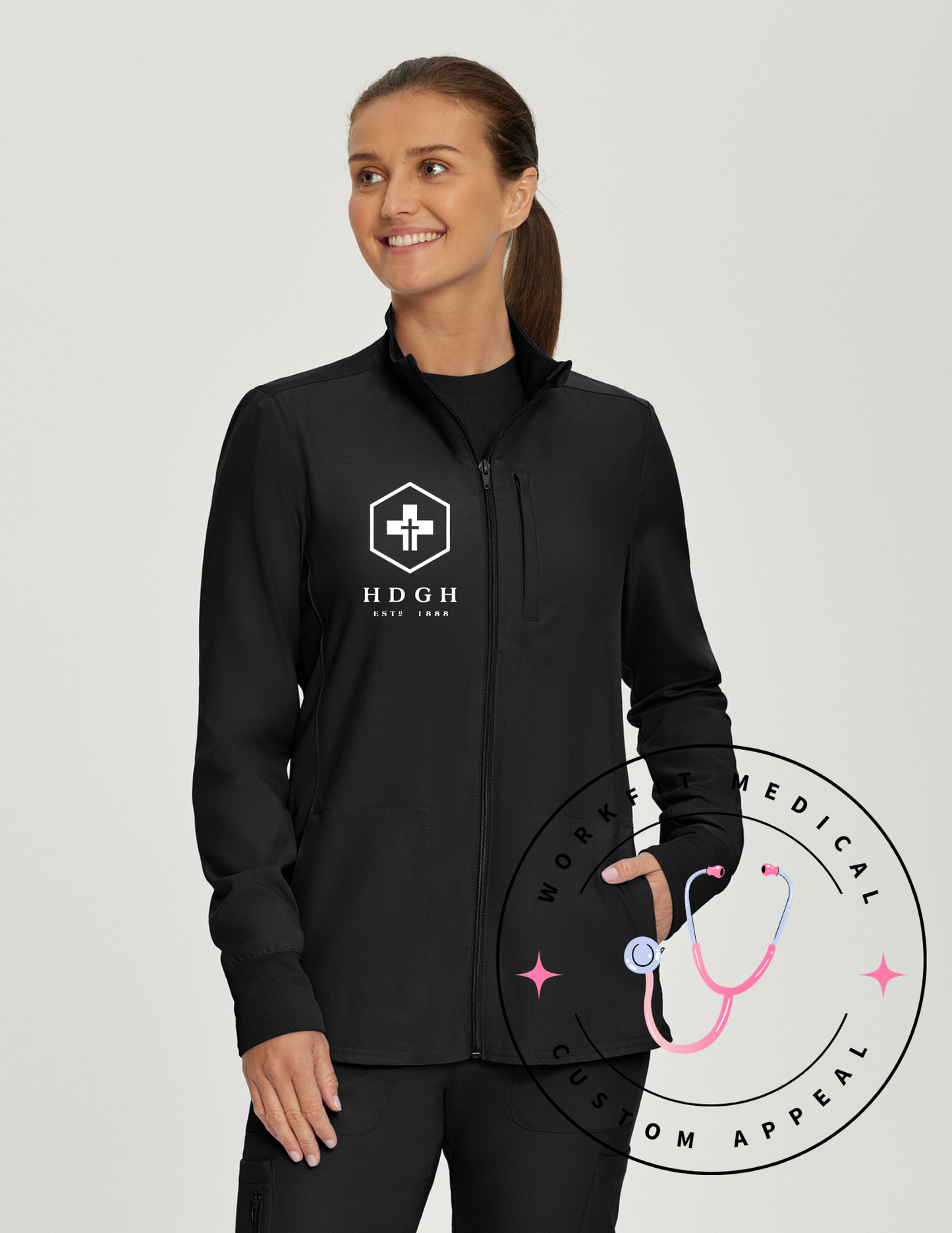 HDGH 3 Pocket Scrub Jacket