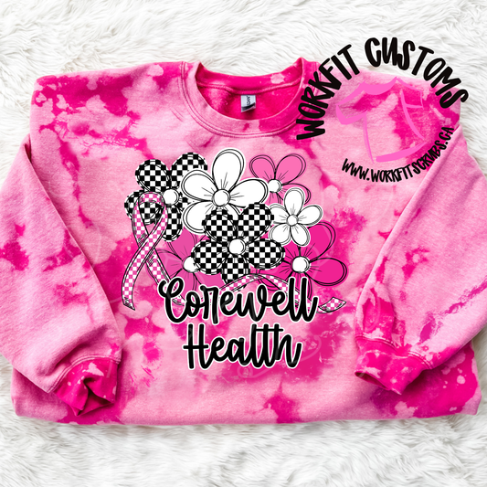 Corewell Health Acid Dye Breast Cancer Crewneck