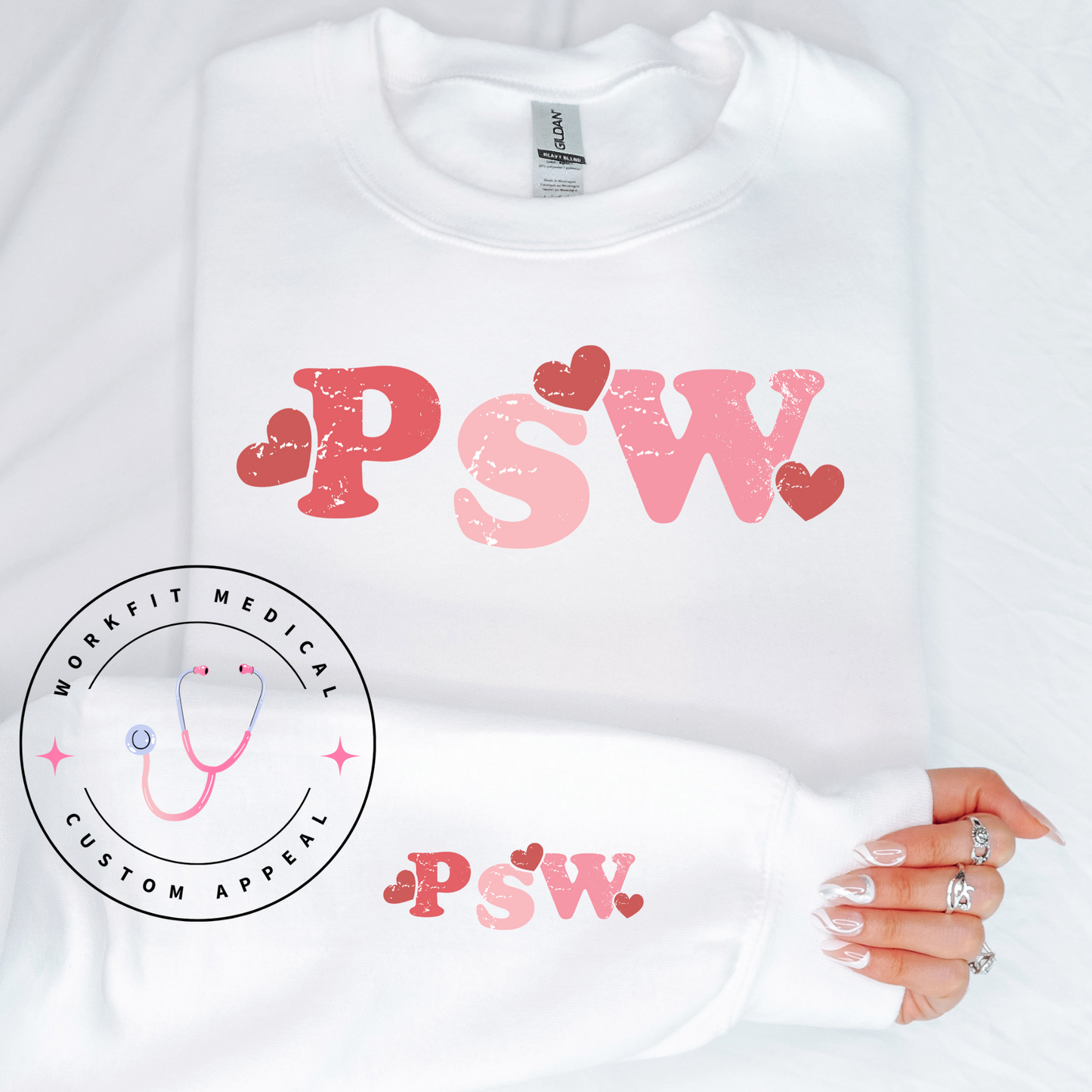 PSW 3 heart Crewneck