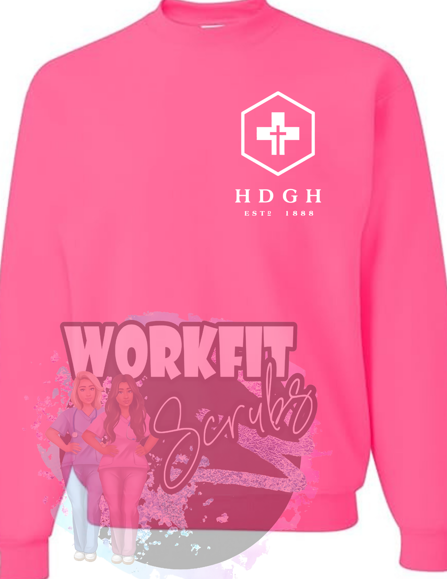 Hotel Dieu Health Care NEON PINK Crewneck* limited edition*