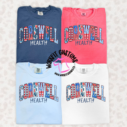 Corewell Health Patriotic Work T-Shirt