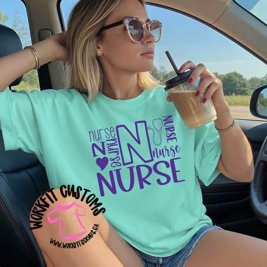 Pretty Purple Nurse Tee Design