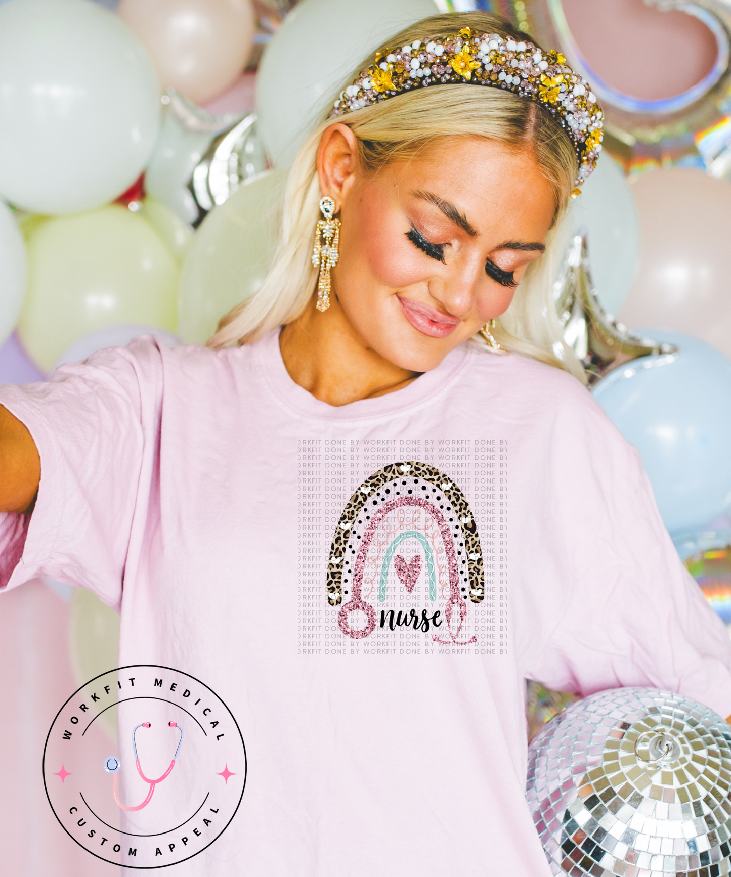 Nurse Glitter Pocket Tee