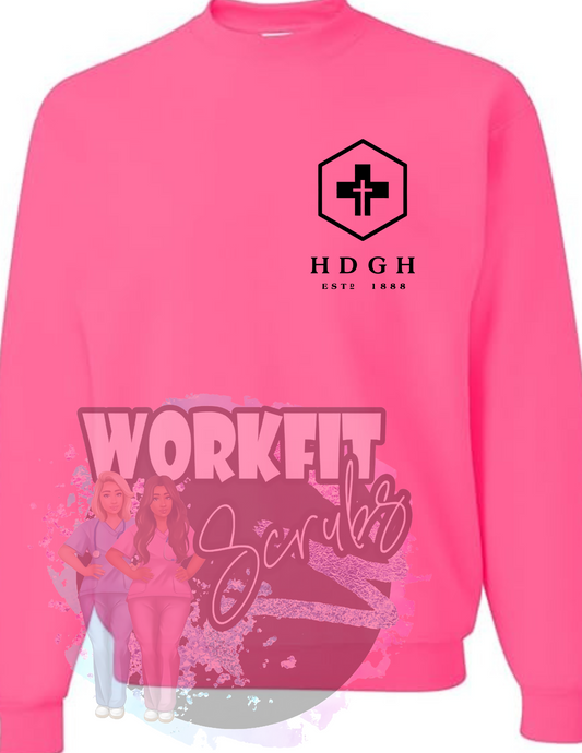 Hotel Dieu Health Care NEON PINK Crewneck* limited edition*