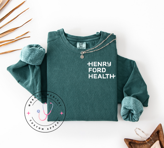 Henry Ford Health Comfort Color Crewnecks- Dark Colors