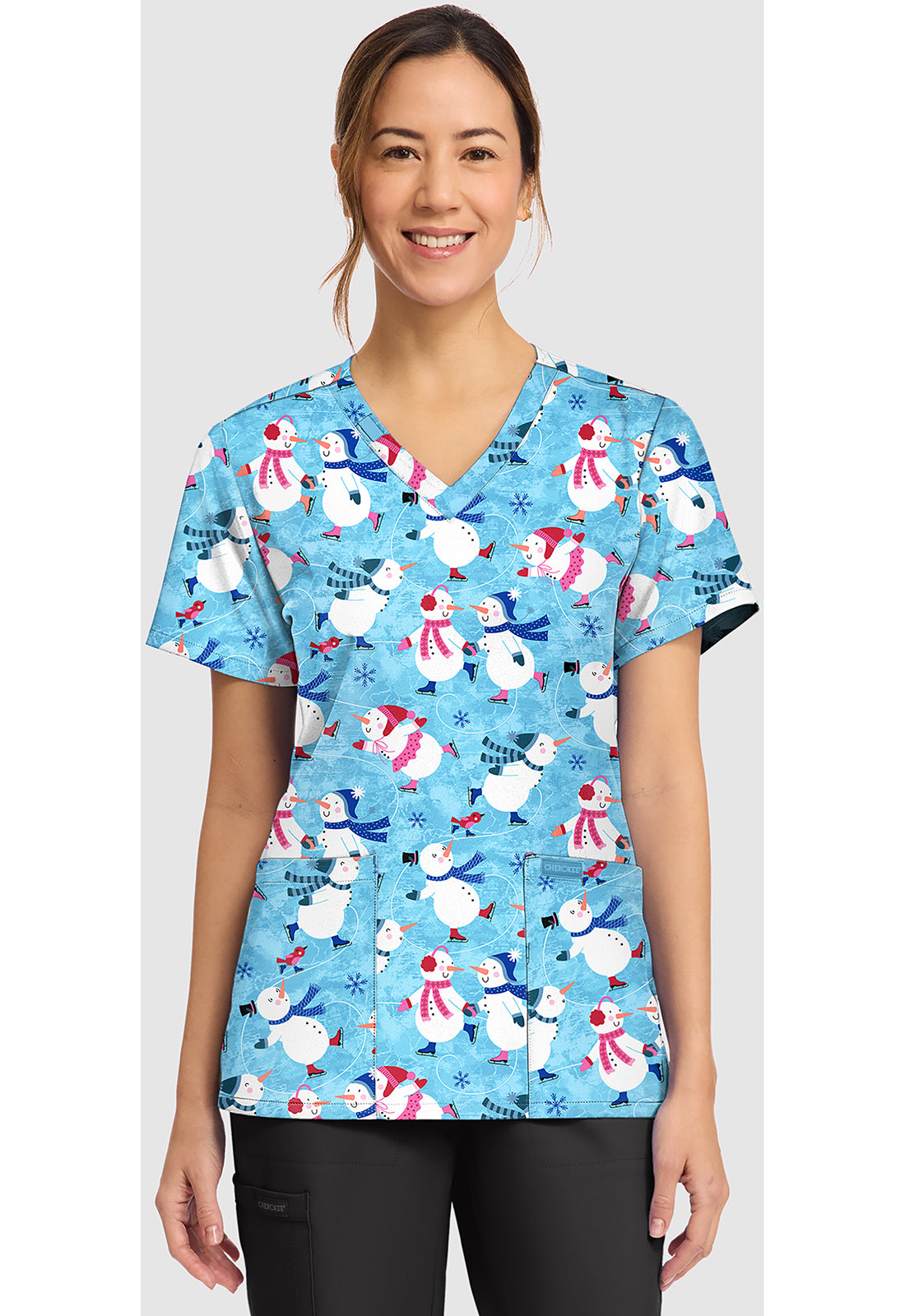 Cherokee Printed Scrubs Tops