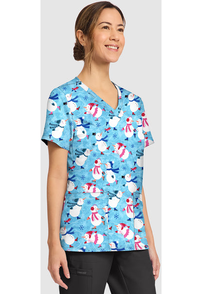 Cherokee Printed Scrubs Tops