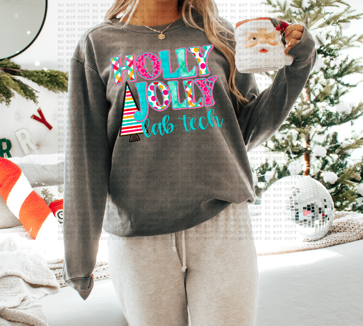 Holly Jolly Lab tech crewneck