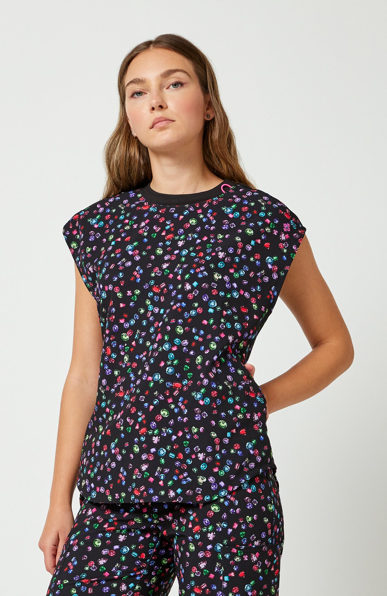 Printed Dolman Top in SPARKLING JEWELS