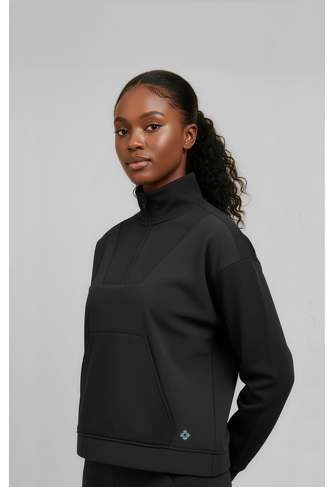 Half Zip Jacket in Black