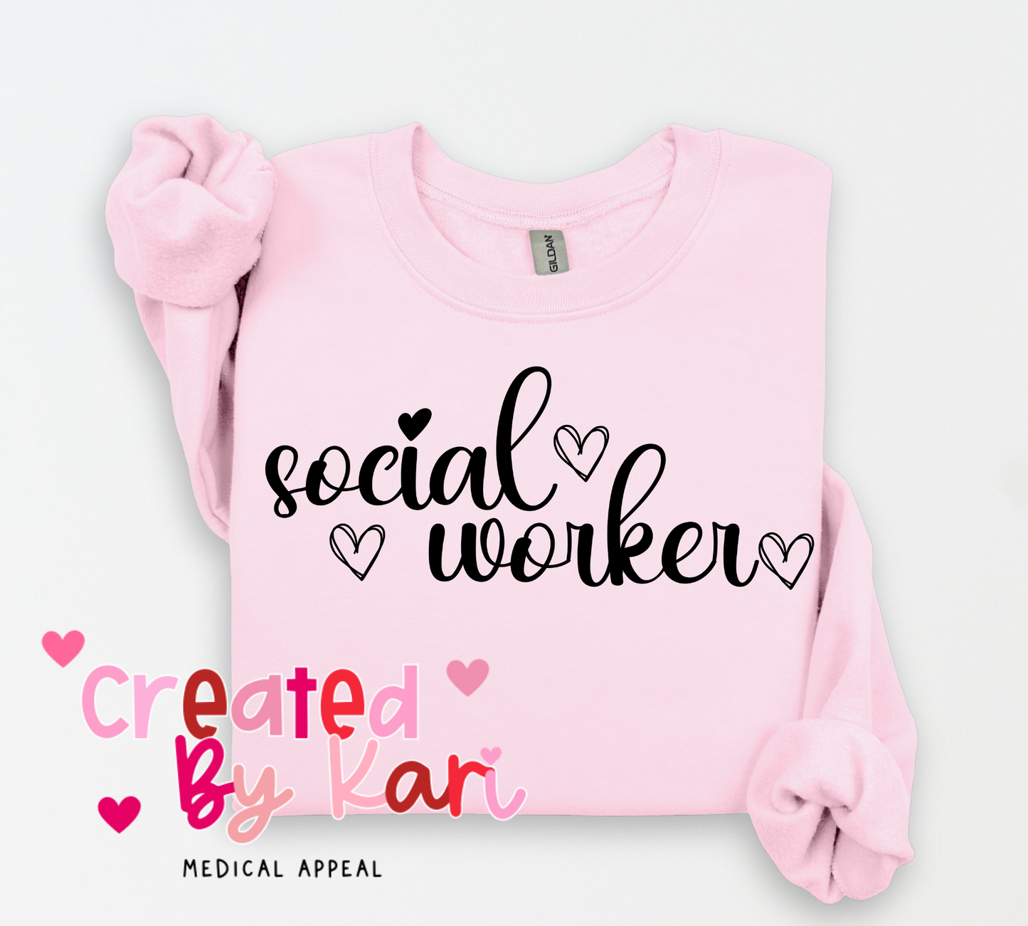 Social Worker 2 heart Crewneck