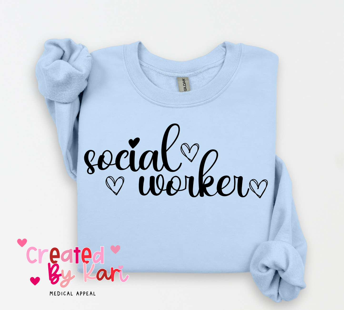 Social Worker 2 heart Crewneck