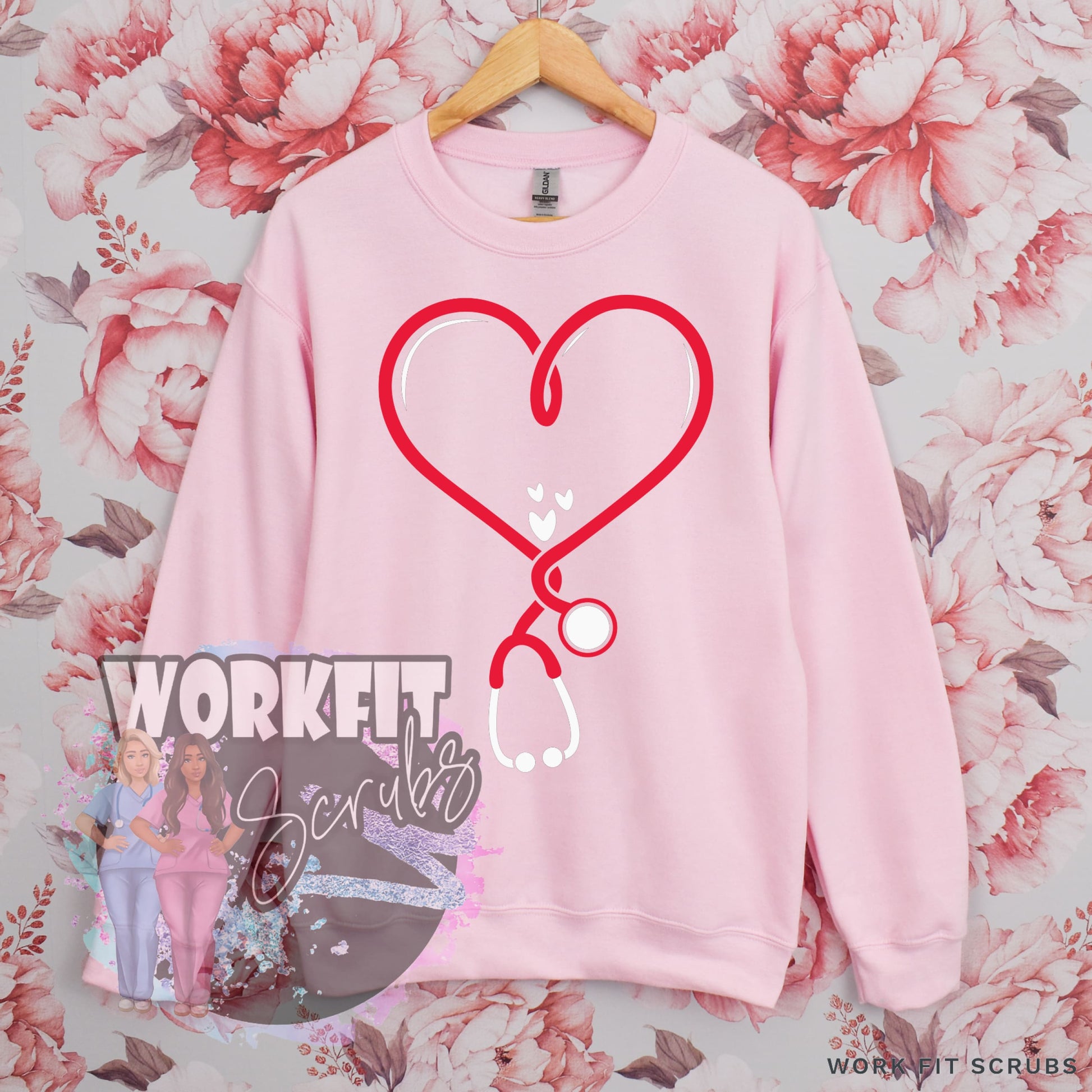 SHOP DTF CANADA - Heart Stethoscope Crewneck.