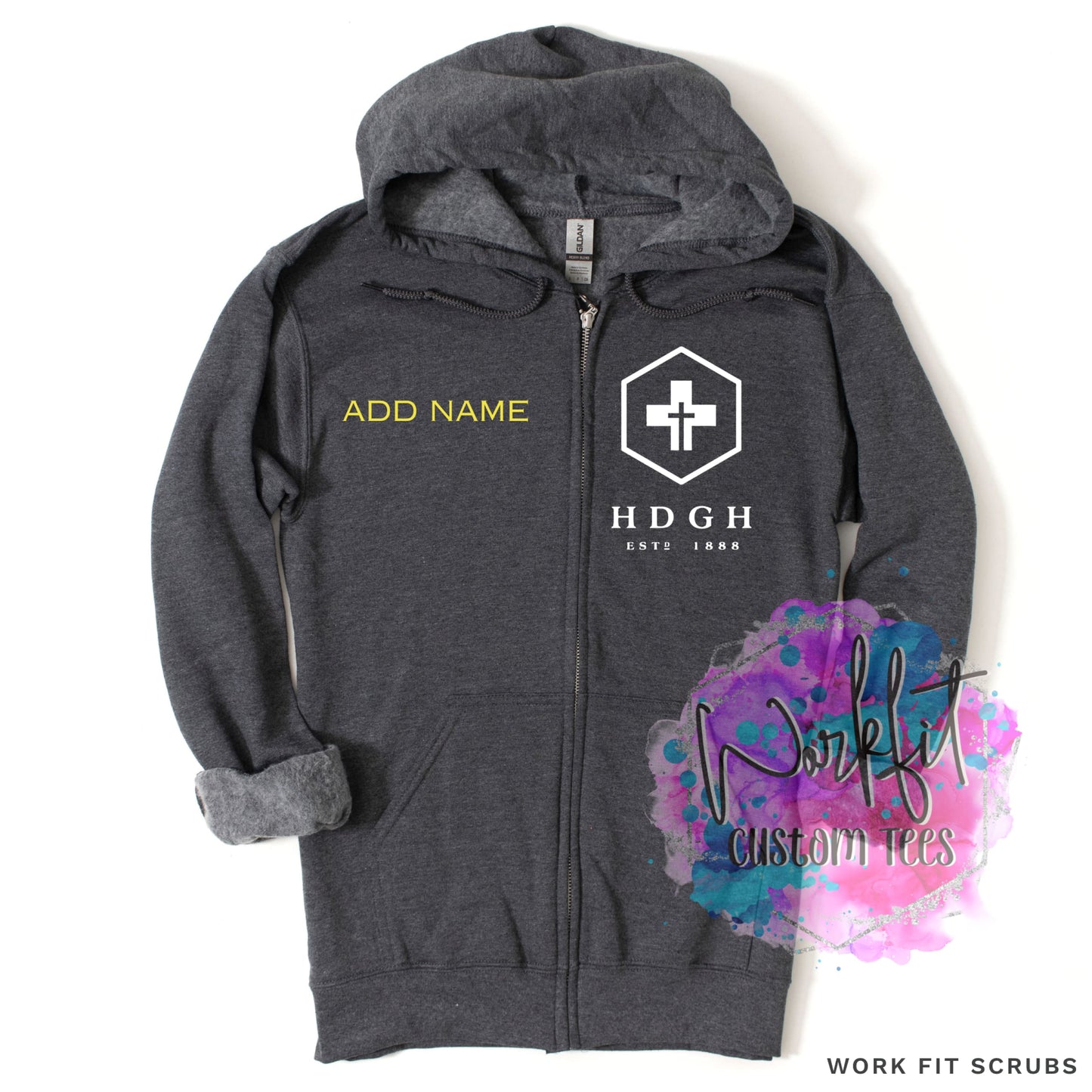 Work Fit Scrubs - HDHC Zip up Hoodies.