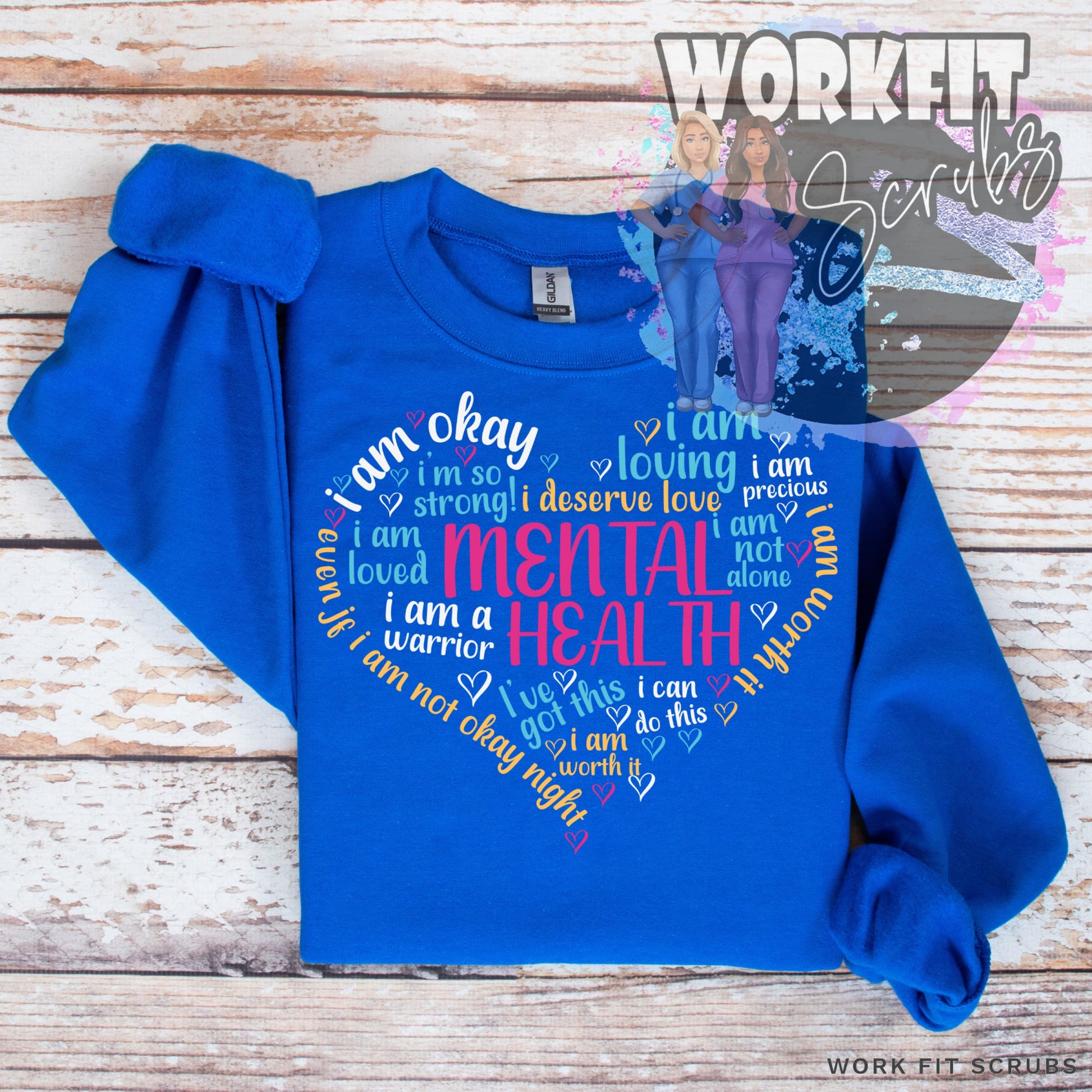 Work Fit Scrubs - Mental Health Heart Crewneck.