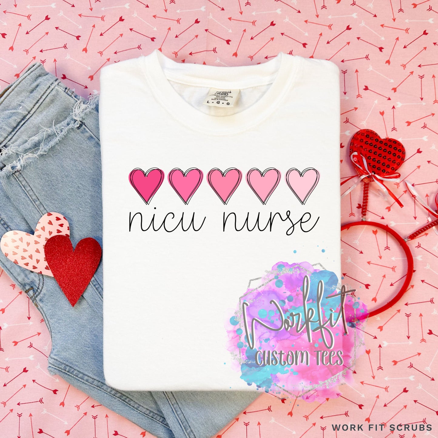 Work Fit Scrubs - Valentine’s Day CREWNECKS.