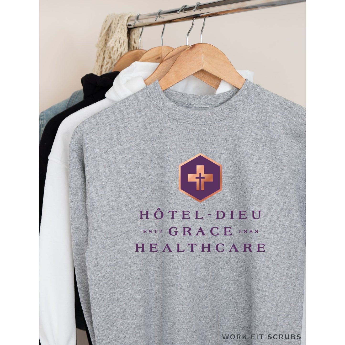 Work Fit Scrubs - Hotel-Dieu Grace Healthcare - Crewneck.